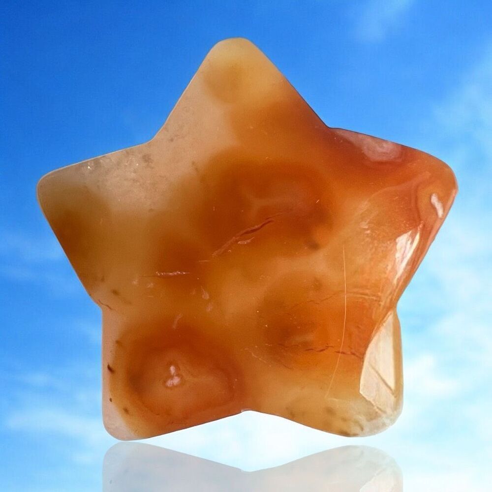 Carnelian Crystal Star Carving‎